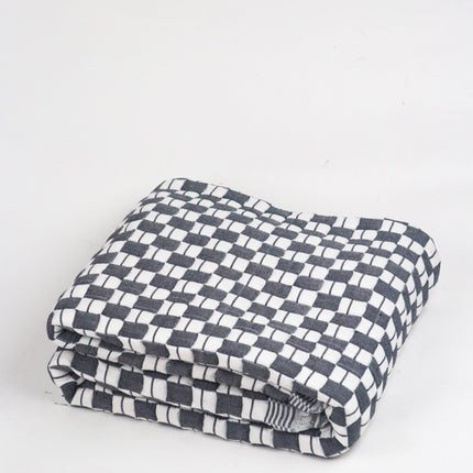 Quilted Sujani Throw Blanket - Soft Black & White