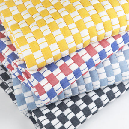 Quilted Sujani Throw Blanket - Soft Blue Grey