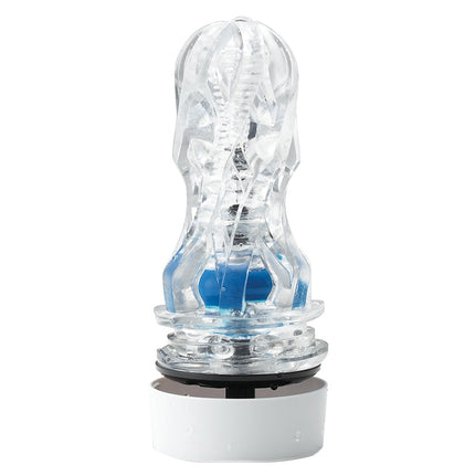 TENGA Aero Cobalt Ring masturbator with removable textured elastomer sleeve