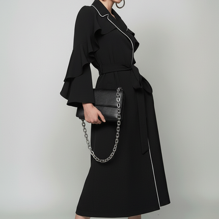 TRIBECA Ruffle Long Coat BYMANYC ® New York