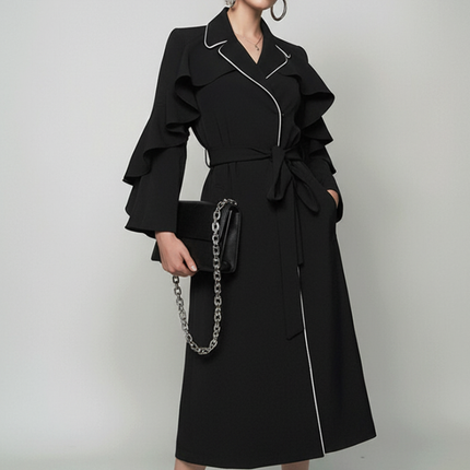 TRIBECA Ruffle Long Coat BYMANYC ® New York