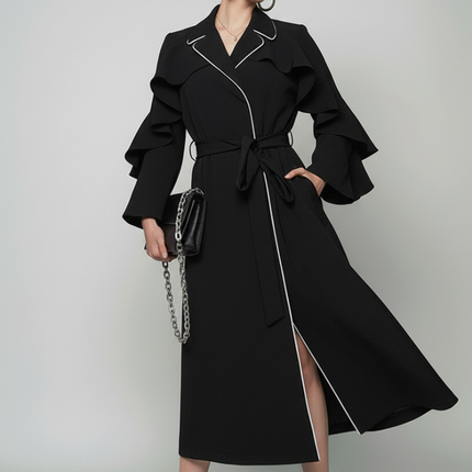 TRIBECA Ruffle Long Coat BYMANYC ® New York