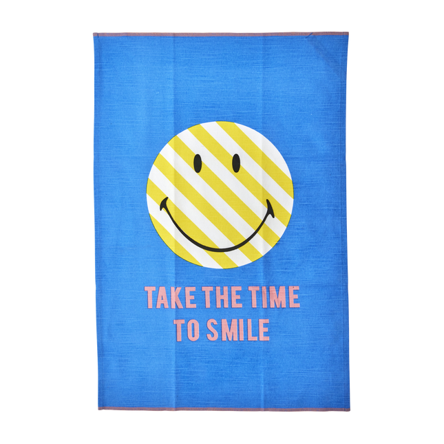 Cotton Tea Towel - Blue - Smiley®