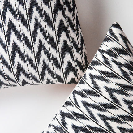 Toto Black + White Ikat Pillow