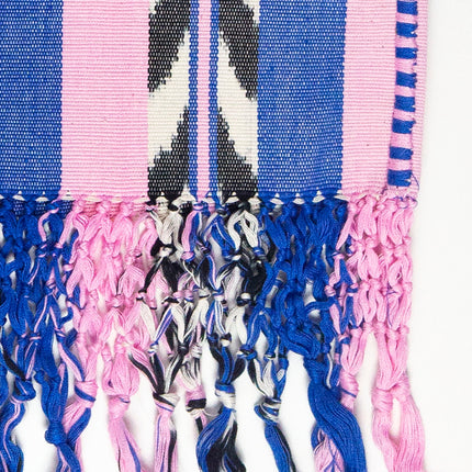 Palm Ikat Blanket in Blue & Pink
