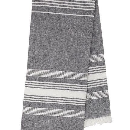 Grey Chambray Striped Kitchen Towel