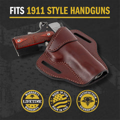 Ultimate Leather Holster 2 Slot OWB | Made in USA | Lifetime Warranty | Fits most 1911 Style Handguns