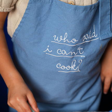 Little Chef Embroidered Linen Cooking Apron