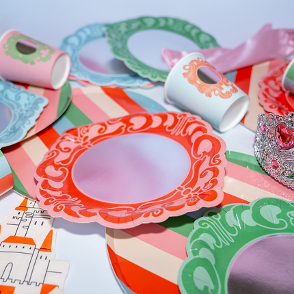 Mirror Mirror and Striped Cups (x 12) - Princess Party