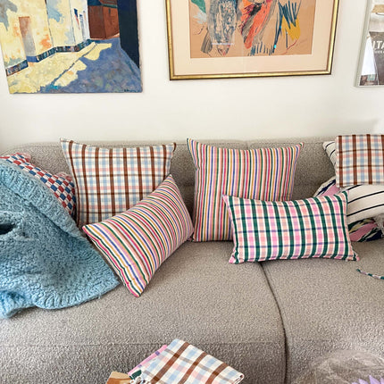 Lola Plaid Handwoven Pillow – Colorful Artisan Textile