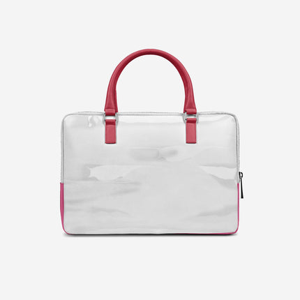Vegan Designer Luxury Double Pocket Bag 16” BYMANYC ® New York White & Pink