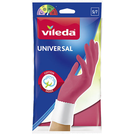 Vileda® Universal Standart Temizlik Eldiveni – %100 Doğal Lateks, Pamuklu Astar