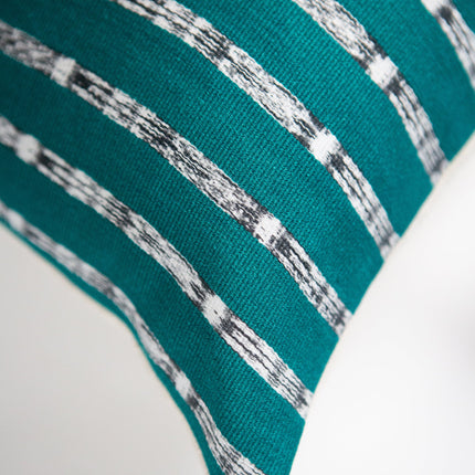 Vintage Teal Green Ikat Pillow