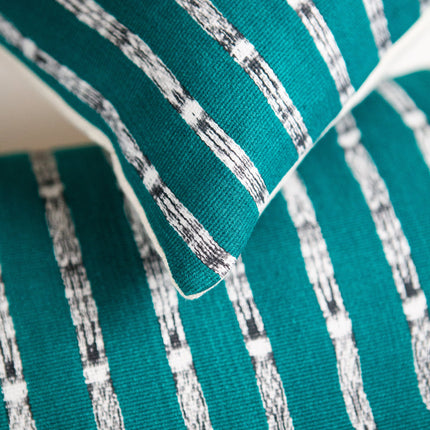 Vintage Teal Green Ikat Pillow