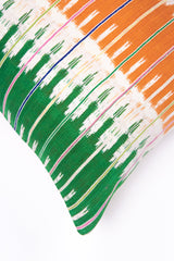 Vintage Ikat Orange & Green Pillow