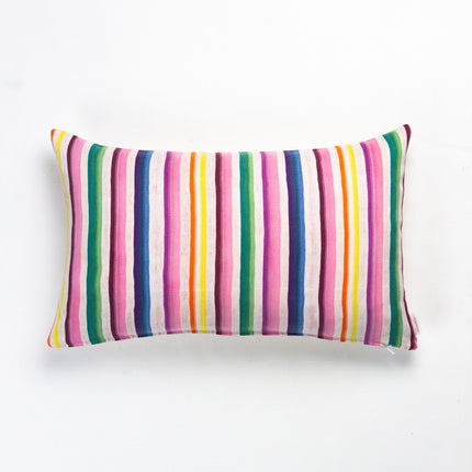 Vintage 70s Rainbow Striped Pillow