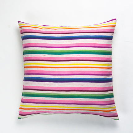 Vintage 70s Rainbow Striped Pillow