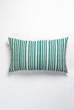 Vintage Jade Green Striped Pillow