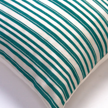 Vintage Jade Green Striped Pillow