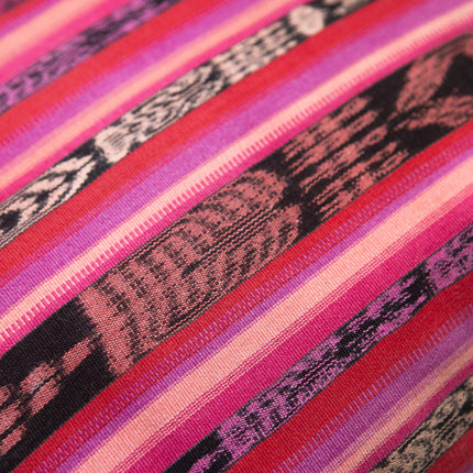 Vintage Magenta, Red and Black Ikat Pillow