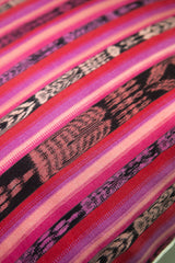 Vintage Magenta, Red and Black Ikat Pillow