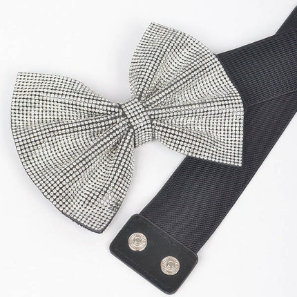 Meatpacking Rhinestone Ribbon Stretch Belt