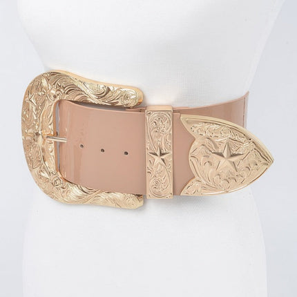 Harlem Wide Enamel-Detail Waist Belt