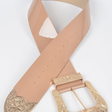 Harlem Wide Enamel-Detail Waist Belt