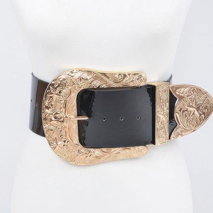 Harlem Wide Enamel-Detail Waist Belt