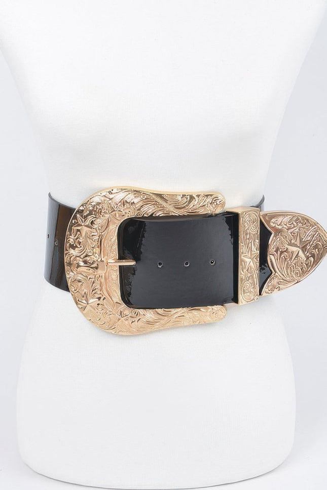 Harlem Wide Enamel-Detail Waist Belt