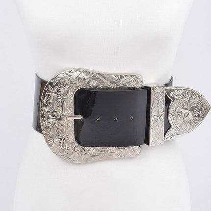 Harlem Wide Enamel-Detail Waist Belt
