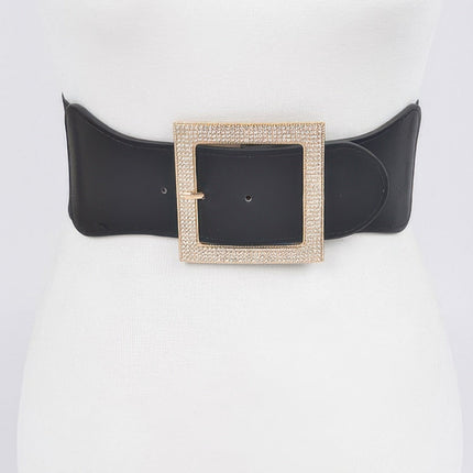 Nolita Rhinestone Buckle Stretch Belt