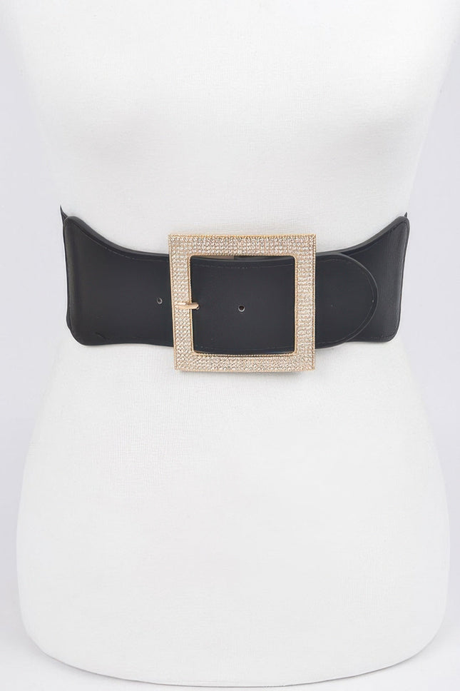 Nolita Rhinestone Buckle Stretch Belt