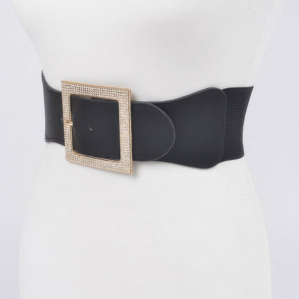 Nolita Rhinestone Buckle Stretch Belt