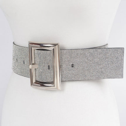 Tribeca Wide Stone-Style PVC Waist Belt