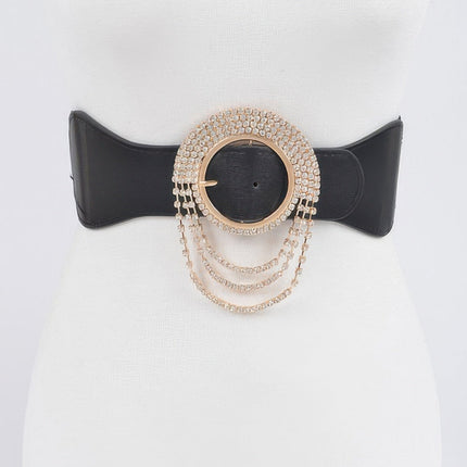Wallstreet Rhinestone Buckle Stretch Belt
