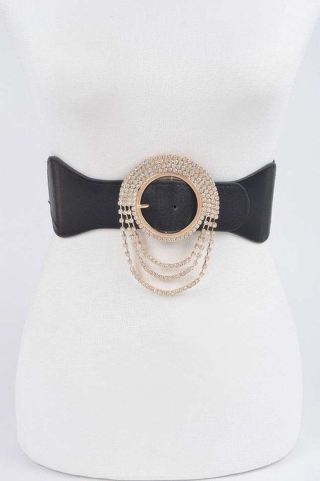 Wallstreet Rhinestone Buckle Stretch Belt