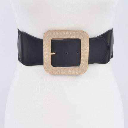Chinatown Rhinestone Buckle Stretch Belt