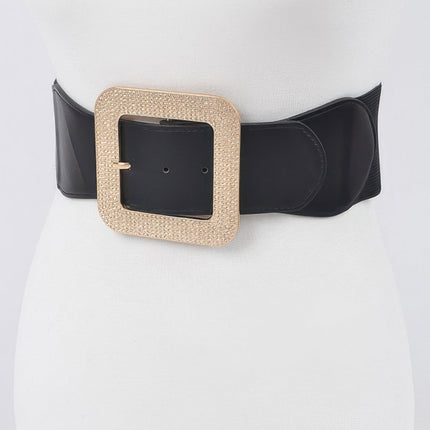 Chinatown Rhinestone Buckle Stretch Belt