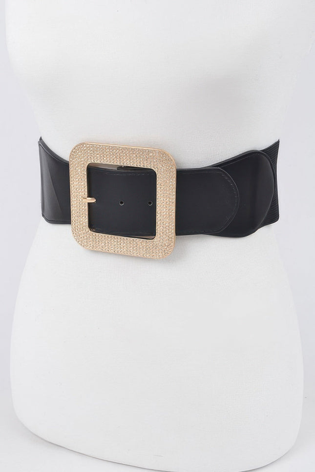 Chinatown Rhinestone Buckle Stretch Belt