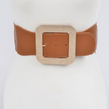 Chinatown Rhinestone Buckle Stretch Belt