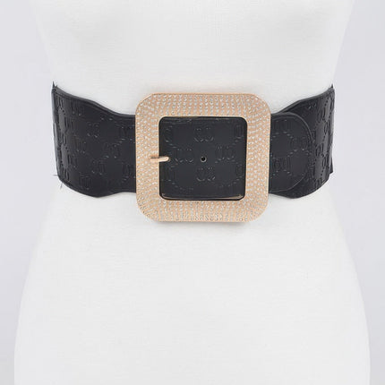 Flatiron Embossed Rhinestone Stretch Belt