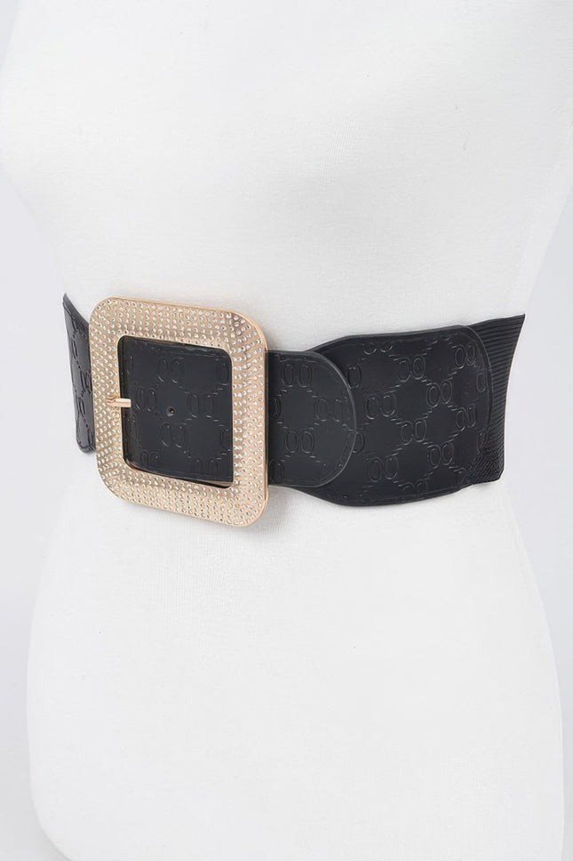 Flatiron Embossed Rhinestone Stretch Belt