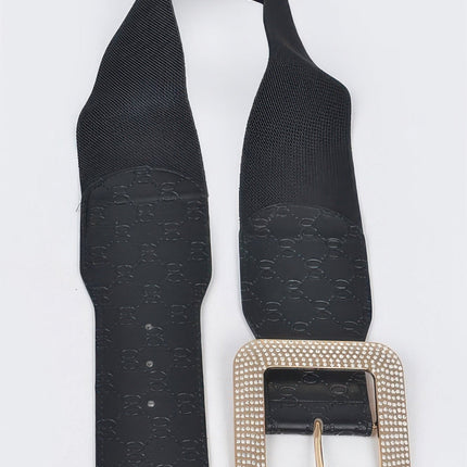 Flatiron Embossed Rhinestone Stretch Belt