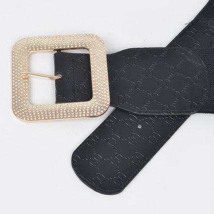 Flatiron Embossed Rhinestone Stretch Belt