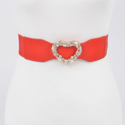 Astoria Heart Rhinestone Stretch Belt