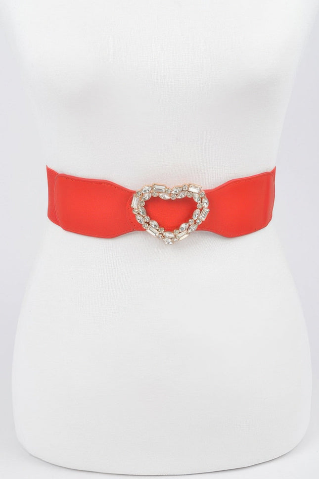 Astoria Heart Rhinestone Stretch Belt