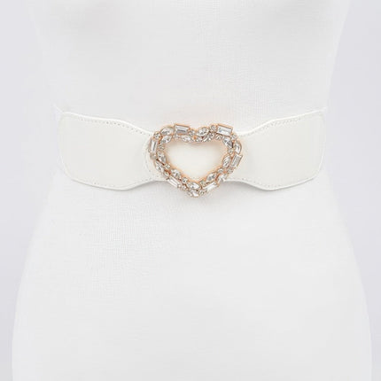 Astoria Heart Rhinestone Stretch Belt