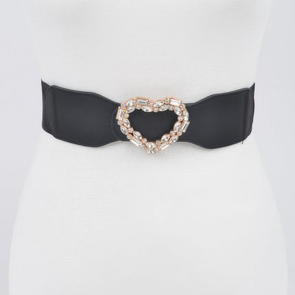 Astoria Heart Rhinestone Stretch Belt