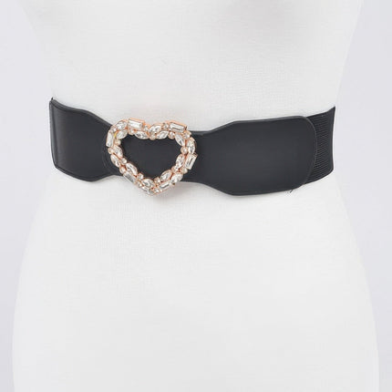 Astoria Heart Rhinestone Stretch Belt